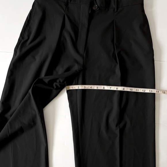 ZARA Wide Leg Trousers Women XL Black Pleaded Side Leg Hem Slit Pockets NWT - Picture 7 of 15